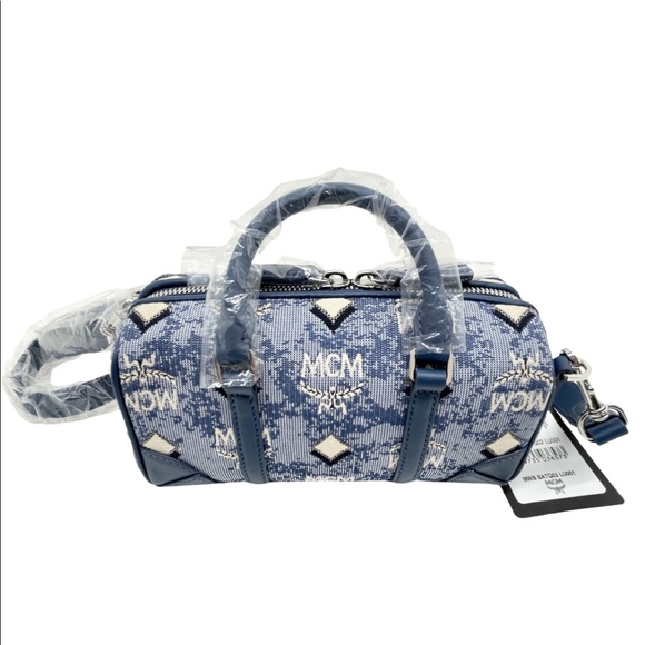 MCM Mini Logo Jacquard Boston Crossbody Bag - Picture 6 of 11